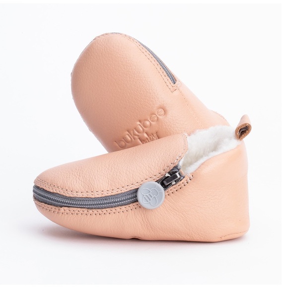 BUKUBEE BABY Cotton Candy Leather Bootie with Fur Lining Sz 1 (0-6 months) - Picture 4 of 14